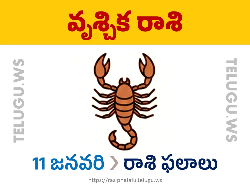 Today Horoscope Scorpio వృశ్చిక రాశి 11 జనవరి 2026 రాశి ఫలాలు