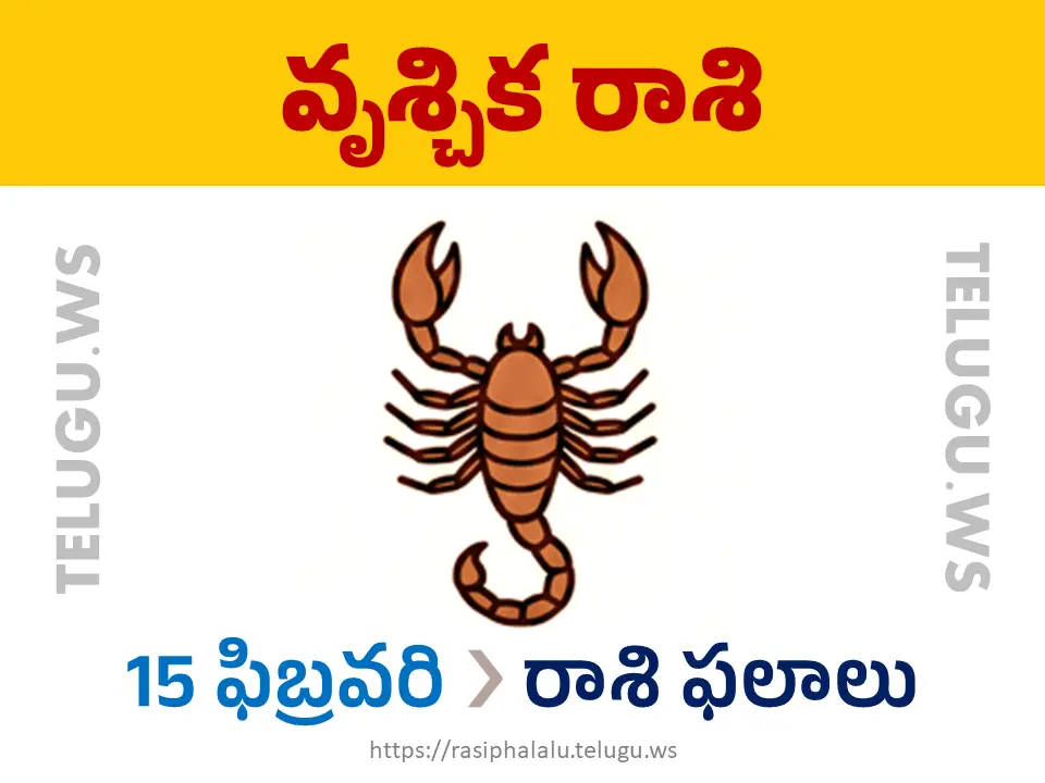 Today Horoscope Scorpio వృశ్చిక రాశి 15 ఫిబ్రవరి 2026 రాశి ఫలాలు