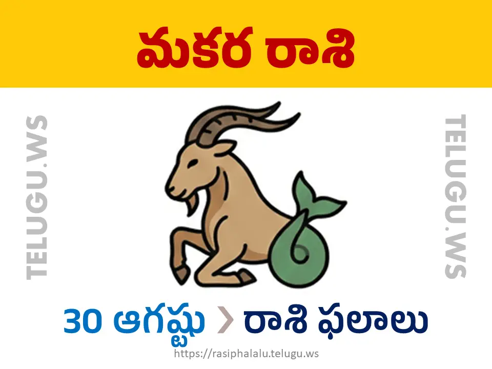 Today Horoscope Capricorn మకర రాశి 30 ఆగస్టు 2026 రాశి ఫలాలు