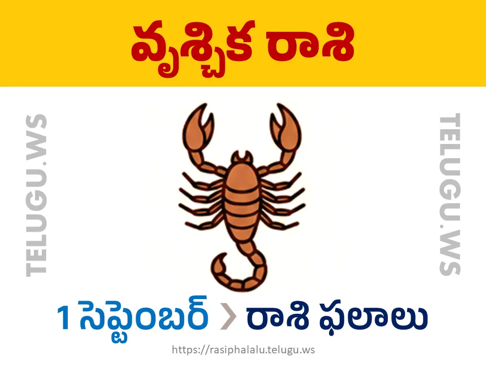 Today Horoscope Scorpio వృశ్చిక రాశి 01 సెప్టెంబర్ 2026 రాశి ఫలాలు