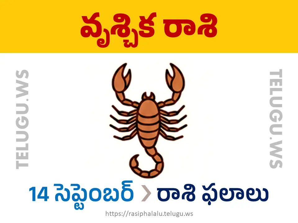 Today Horoscope Scorpio వృశ్చిక రాశి 14 సెప్టెంబర్ 2026 రాశి ఫలాలు
